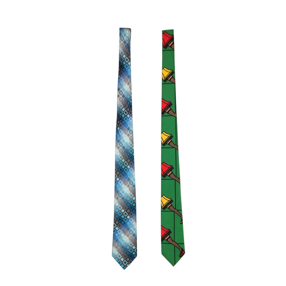 Shinesty Leg Lamp Chirstmas Tie 56" Van Heusen Blue Pattern Tie 59"